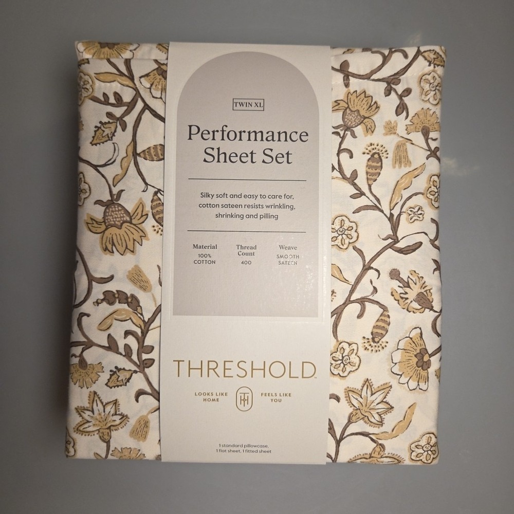 Twin/Twin XL 400 Thread Count Performance‎ Sheet Set Cool Floral - Threshold NEW